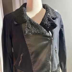 Rock & Republic Black Textured Leather Jacket